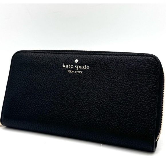 Kate Spade Leila Large Continental Wallet Black/Gold - Picture 1 of 8